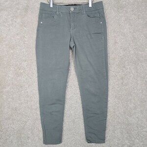 Democracy Ab Solution Pants Womens 8 Green‎ Slim Leg Stretch Twill Casual
